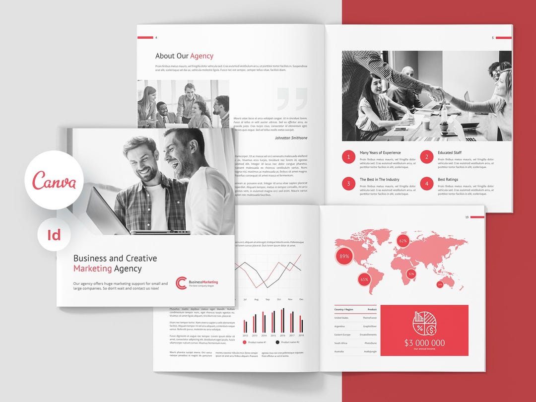 Business Marketing Company Profile, Canva Template, Business Plan ...