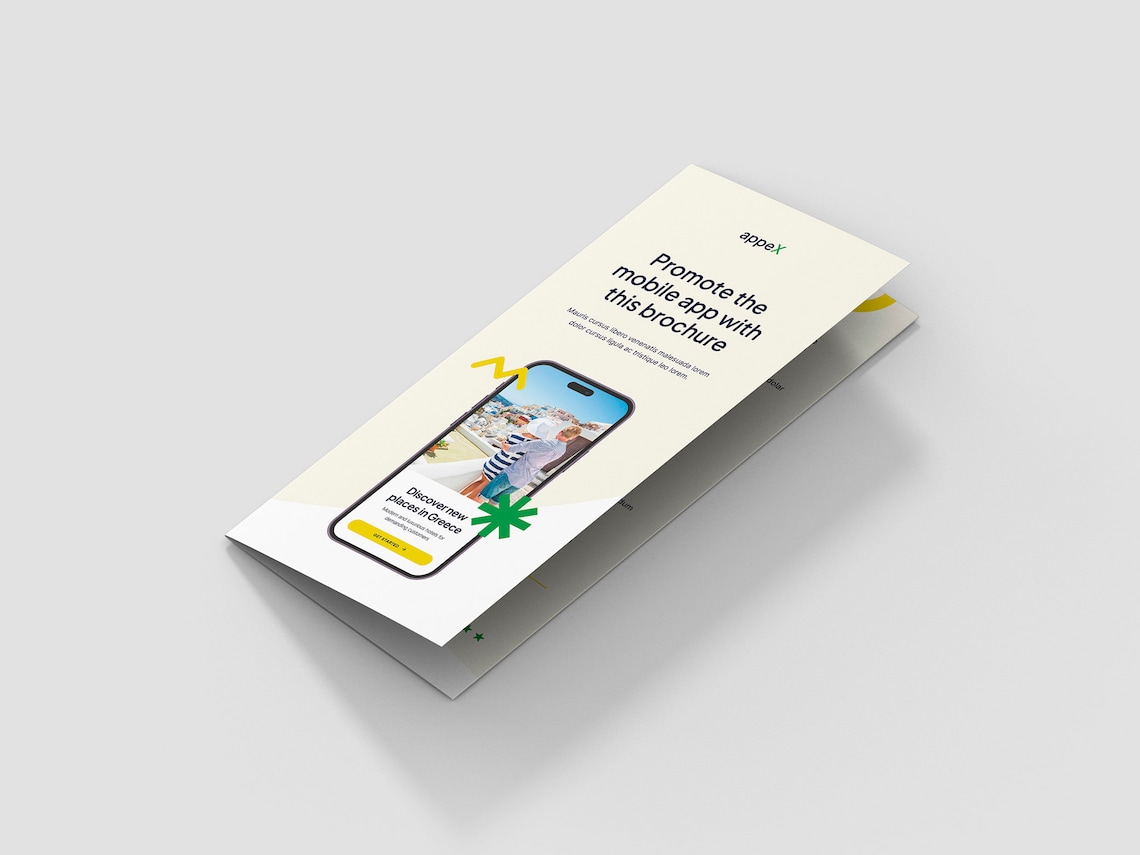 Mobile App Tri-fold Brochure Canva, Tech Startup Software Pamphlet PSD ...
