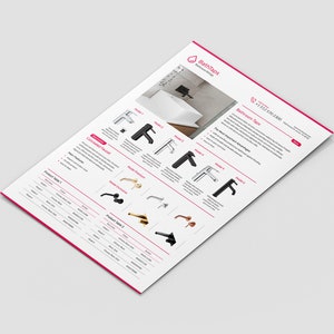 Tap Technical Data Flyer Canva Template, Product Description, Specification Sheets, Bathroom Equipment, Showcase, Fully Editable Template, Instant Download, Digital Product, Artbart Activity, Graphic Designer, InDesign Template