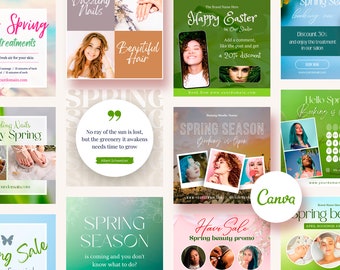Spring Beauty Flyer Templates, Editable Canva Design (Digital Download)