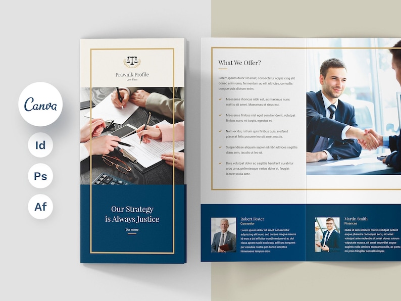 Atty Indesign Law Firm Tri-fold Brochure Template Indesign, Attorney Legal Services ...