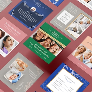 Instagram de cuidado de la piel, Instagram de esteticista, plantillas de Instagram de cuidado de la piel, publicaciones de cuidado de la piel, plantillas de esteticista, marketing en redes sociales Canva
