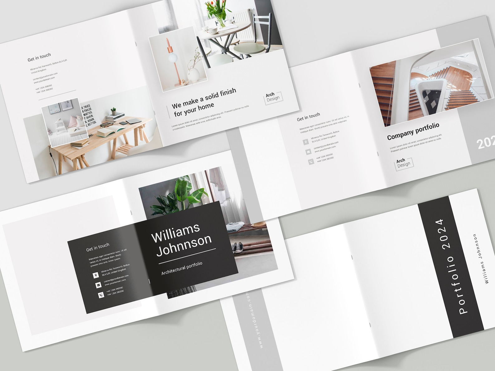 Interior Design Portfolio Canva, Architecture Square Brochure, Home ...