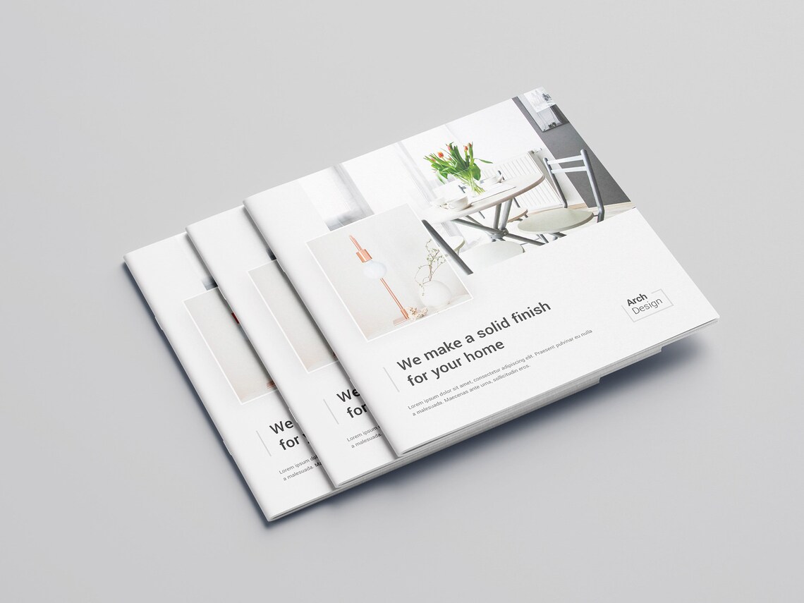 Interior Design Portfolio Canva, Architecture Square Brochure, Home ...