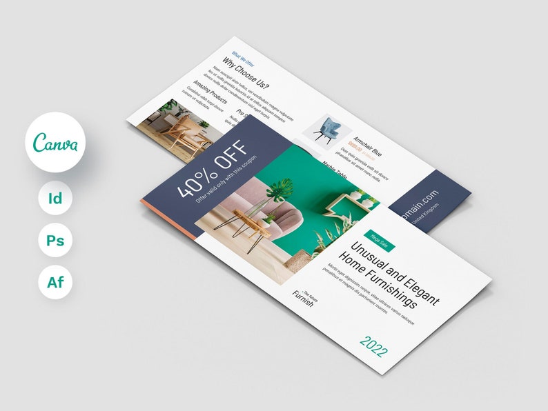 Coupon Code Flyer Template for Furniture Company, Discount Catalog ...
