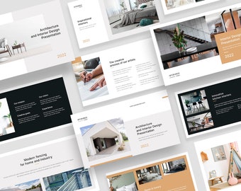 Architecture and Interior Design, Canva, PowerPoint Presentation, Figma Template, Architect, Realtor, Architecture Portfolio, Minimal Design