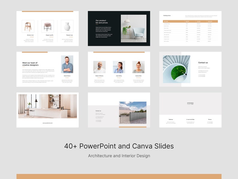 Architecture and Interior Design Portfolio PowerPoint Presentation Canva Template, Architect, Designer and Realtor, Construction Building, Fully Editable in Canva, Figma Template, Instant Downloads, Digital Products, Artbart Activity
