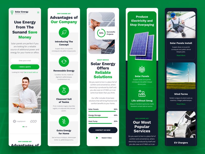 Solar Energy Website Figma Template, Renewable Energy Landing Page UI ...