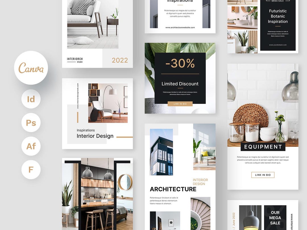 Architecture Instagram Template, Interior Design Posts (canva, Figma ...