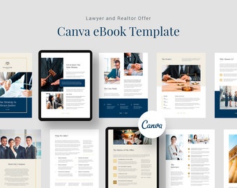Lawyer and Realtor eBook Canva Template, Workbook Template, Customizable Design for Law Firm Marketing, Perfect Gift for New Attorneys, DIY