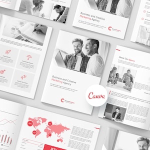 Canva Company Profile Template for Business Brochure, Red Style and Modern Design