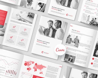 Canva Company Profile Template for Business Brochure, Red Style and Modern Design
