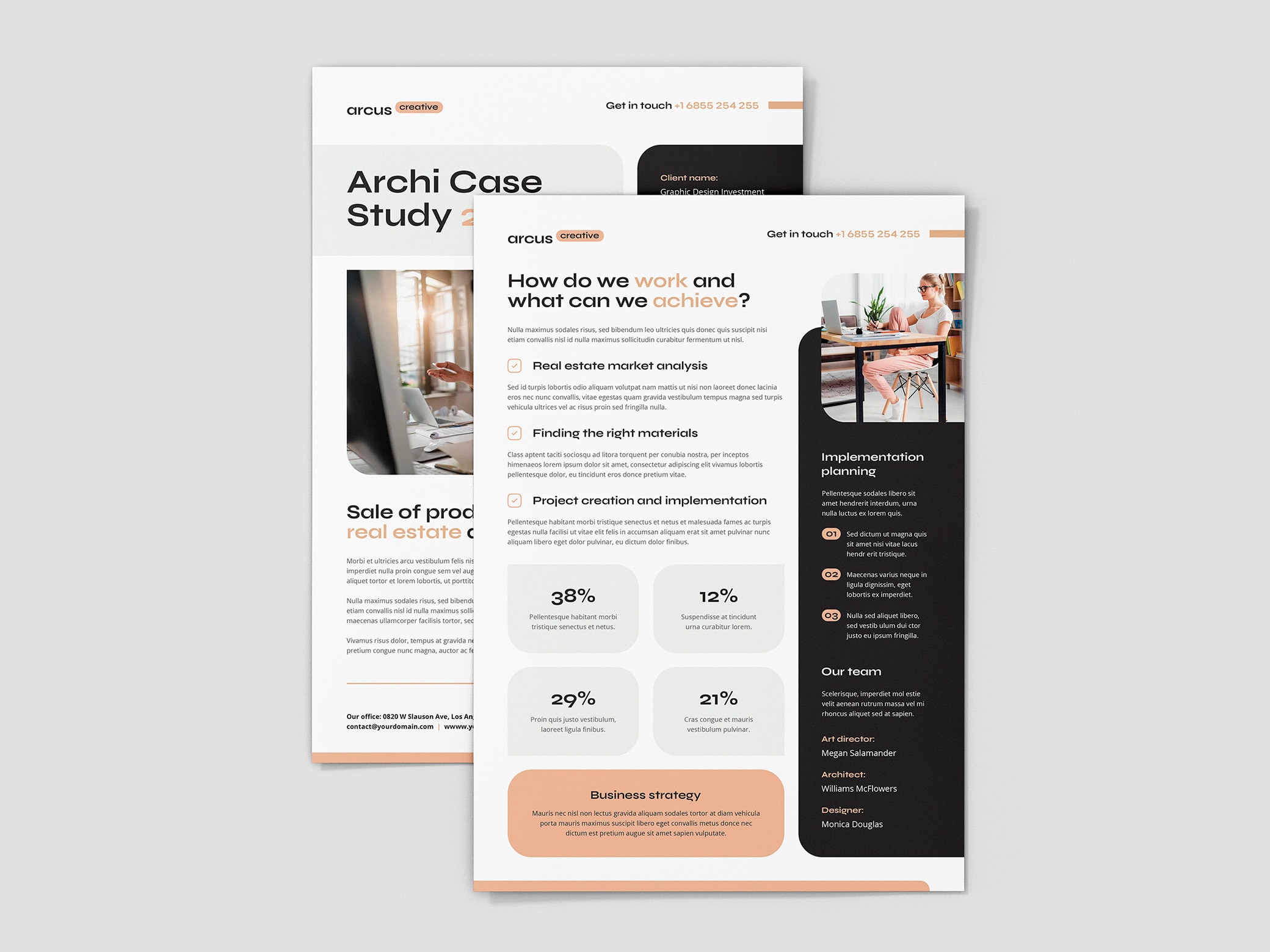 Commercial Real Estate Case Study Template Indesign, Investment ...