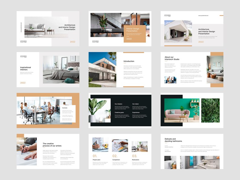 Architecture and Interior Design Portfolio PowerPoint Presentation Canva Template, Architect, Designer and Realtor, Construction Building, Fully Editable in Canva, Figma Template, Instant Downloads, Digital Products, Artbart Activity