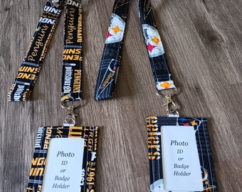 Pittsburgh sport teams Lanyard and ID card holder/penguins, steelers id holder/lanyard/handmade/gift/Pittsburgh fan gifts/hockey/football