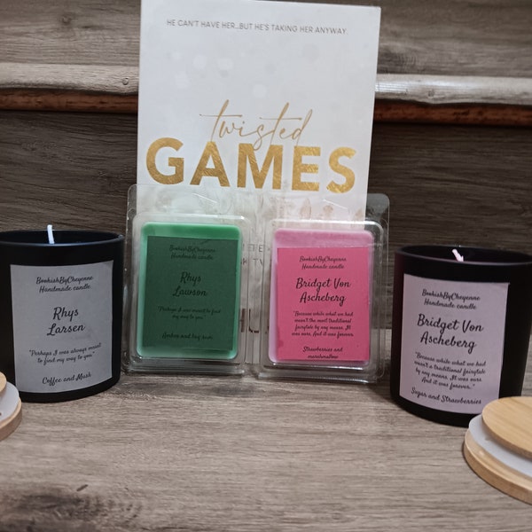 Twisted games candle/handmade bookish candle/book merch/Bridget and rhys/ forbidden love candle/wax melts/dark romance