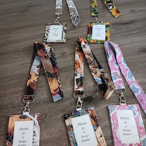 Animales Lanyard y titular de la tarjeta de identificación/gatos, perros, pollos titular de la identificación/cordón/hecho a mano/idea de regalo/regalo de maestro/regalo de enfermera/titular de la insignia