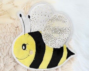 Bügelbild Biene | Hummel Patch | Honigbiene Aufnäher | Applikation | 3D Patches | Geschenkidee Imker Honig