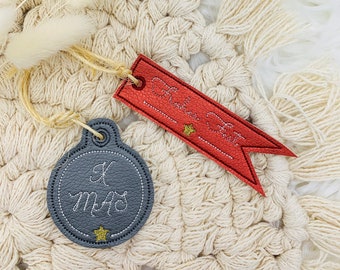 ITH embroidery file Christmas pendant | Gift Tag | Embroider Christmas gift pendants