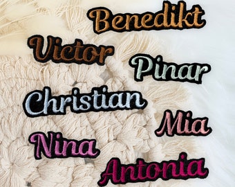 Name Mini Embroidered | Iron-on patch | Names to iron on | Application | lettering | Patch | small name applications | black felt