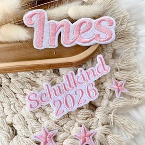 Large embroidered names | Font 1 | Iron-on patch | XXL iron-on name | White felt appliqué | Patch | School enrollment | School cone image 3