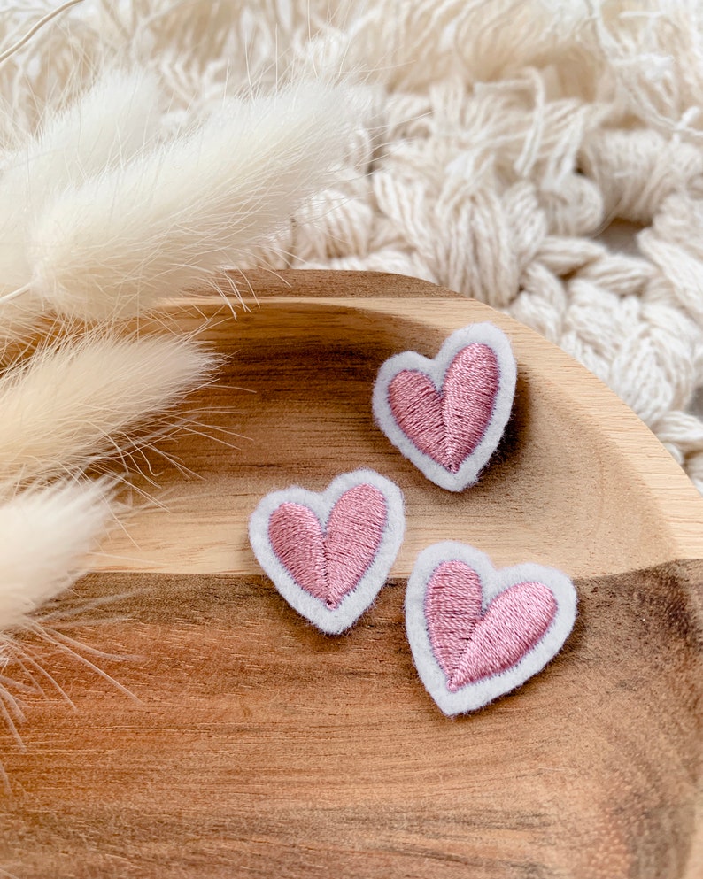 Mini applique hearts Mini heart Decoration school cone Hearts Heart small for ironing/sew-on Love Patch Iron on Iron-on transfer image 6