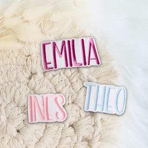 große Namen gestickt  | Schrift 3 | Bügelbild | XXL Name Aufbügeln | Applikation weißes Filz | Aufnäher | Patch | Schultüte