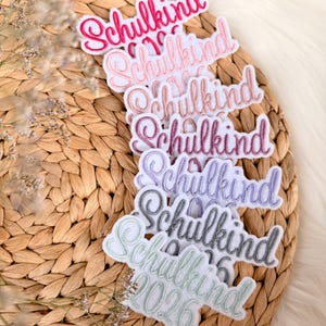 Schoolchild 2026 | Font 2 | Applique | Patch | Iron-on | Lettering | School cone | First day of school | White felt | School entrance 2026 image 9