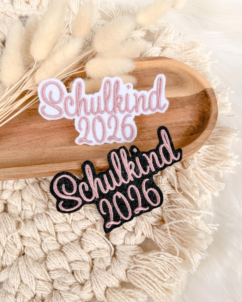 Schoolchild 2026 | Font 2 | Applique | Patch | Iron-on | Lettering | School cone | First day of school | White felt | School entrance 2026 image 13