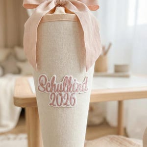 Schoolchild 2026 | Font 2 | Applique | Patch | Iron-on | Lettering | School cone | First day of school | White felt | School entrance 2026 image 3