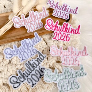 Schoolchild 2026 | Font 2 | Applique | Patch | Iron-on | Lettering | School cone | First day of school | White felt | School entrance 2026 image 4