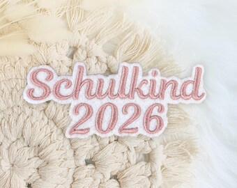 Schoolchild 2026 | Font 1 | Uppercase and lowercase | Applique | Patch | Iron-on | Lettering | School cone | on white felt
