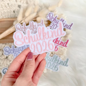 Schoolchild 2026 | Font 2 | Applique | Patch | Iron-on | Lettering | School cone | First day of school | White felt | School entrance 2026 image 11