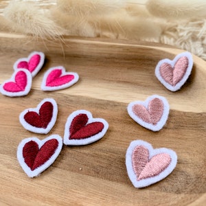 Mini applique hearts Mini heart Decoration school cone Hearts Heart small for ironing/sew-on Love Patch Iron on Iron-on transfer image 4