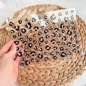 Rub-On Sticker Leo  | Leoparden Transfer | Leopard Print Rubbelaufkleber | Leomuster Rubbeltransfer | DIY Scrapbooking & Bastel Sticker