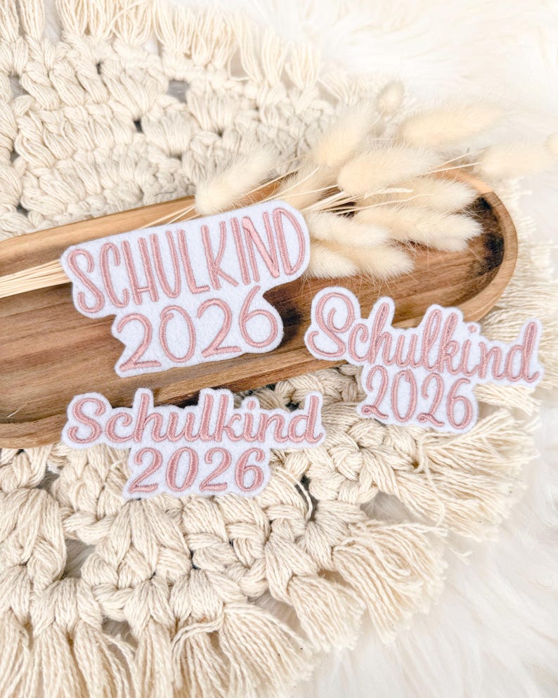 Schoolchild 2026 | Font 2 | Applique | Patch | Iron-on | Lettering | School cone | First day of school | White felt | School entrance 2026 image 14