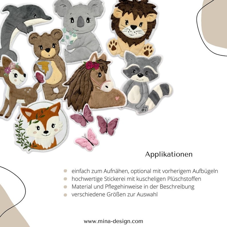 Applikation Einhorn mit Mähne lila Einhörner mit Wollmähne Pony Bügelbild Patch Aufnäher Bild 9
