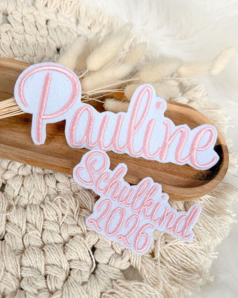 Schoolchild 2026 | Font 2 | Applique | Patch | Iron-on | Lettering | School cone | First day of school | White felt | School entrance 2026 image 12