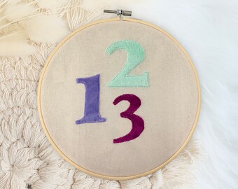 Embroidery file numbers 0-9 | 0 1 2 3 4 5 6 7 8 9 | 3 sizes | Applique Embroidery Pattern | doodle | jef dst vp3 exp pes
