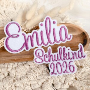 Schoolchild 2026 | Font 2 | Applique | Patch | Iron-on | Lettering | School cone | First day of school | White felt | School entrance 2026 image 5