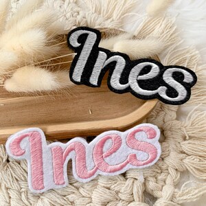 Large embroidered names | Font 1 | Iron-on patch | XXL iron-on name | White felt appliqué | Patch | School enrollment | School cone image 5