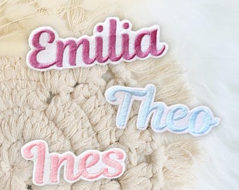 große Namen gestickt  | Schrift 1 | Bügelbild | XXL Name zum Aufbügeln | Applikation weißes Filz | Aufnäher | Patch | Einschulung |Schultüte