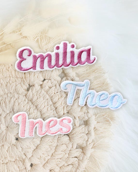 große Namen gestickt  | Schrift 1 | Bügelbild | XXL Name zum Aufbügeln | Applikation weißes Filz | Aufnäher | Patch | Einschulung |Schultüte