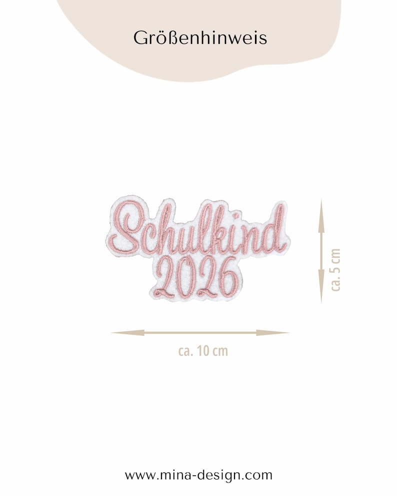 Schoolchild 2026 | Font 2 | Applique | Patch | Iron-on | Lettering | School cone | First day of school | White felt | School entrance 2026 image 7
