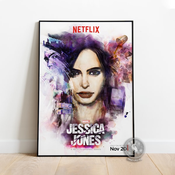 Jessica Jones Poster | Krysten Ritter Wall Art | Wall Decoration | Framed Poster | TV Series Poster Print