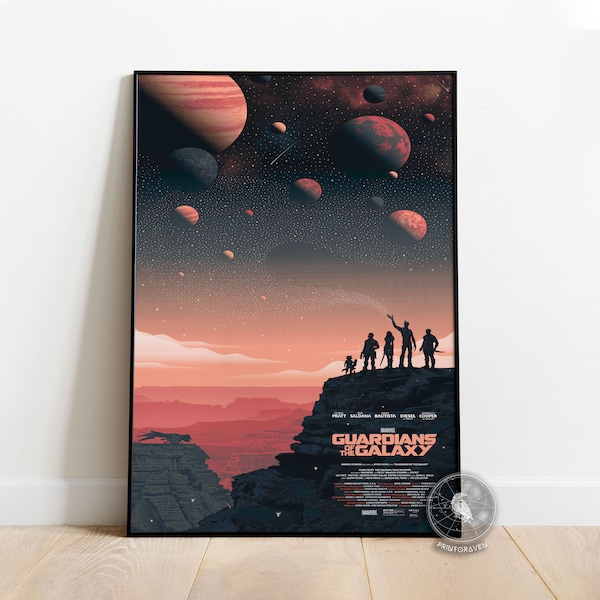 Guardians of the Galaxy Poster | Peter Quill Wandkunst | Wanddekoration | Gerahmtes Poster | Film Poster Druck • 2