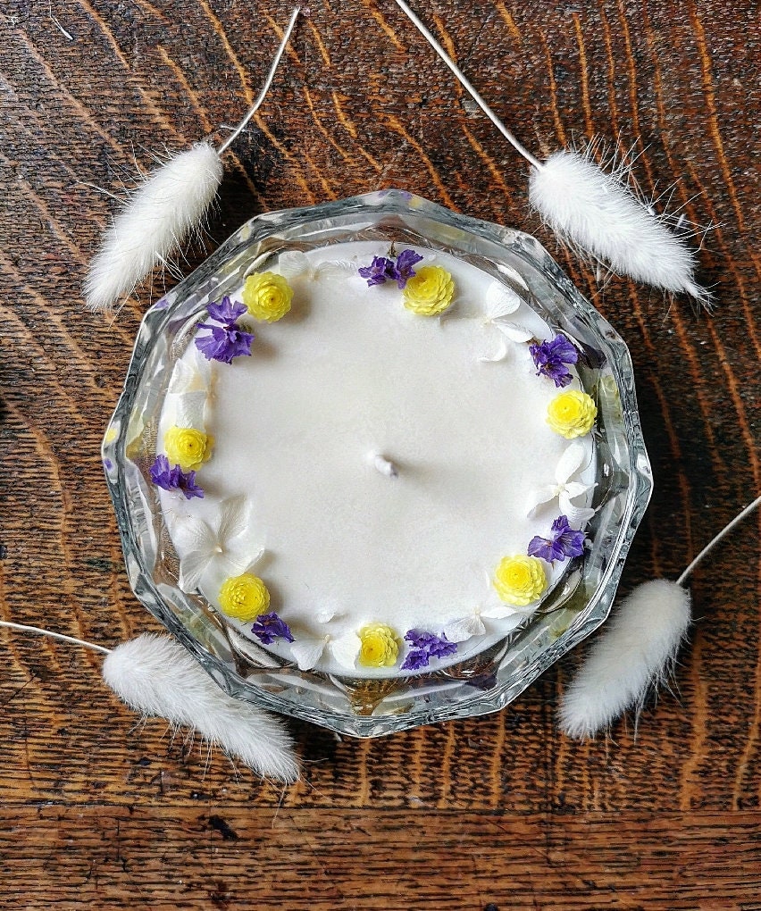 Bougie Vintage Fleurs Séchées