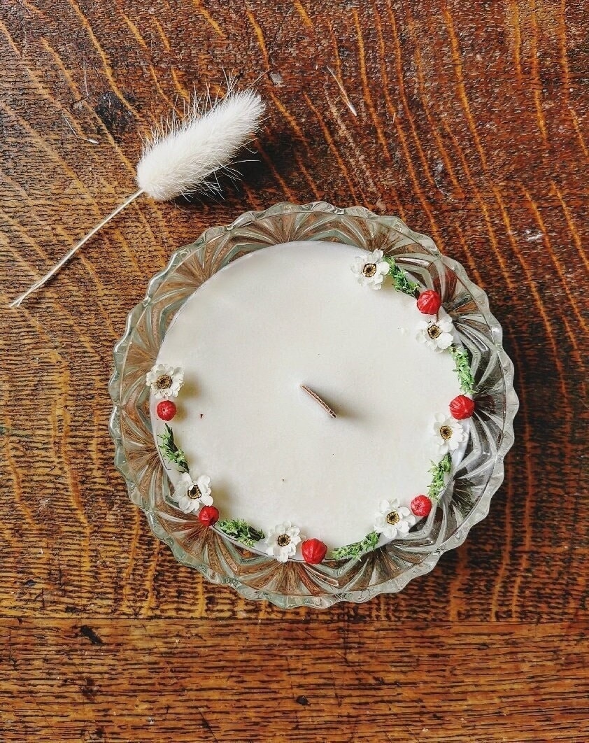 Bougie Vintage Fleurs Séchées