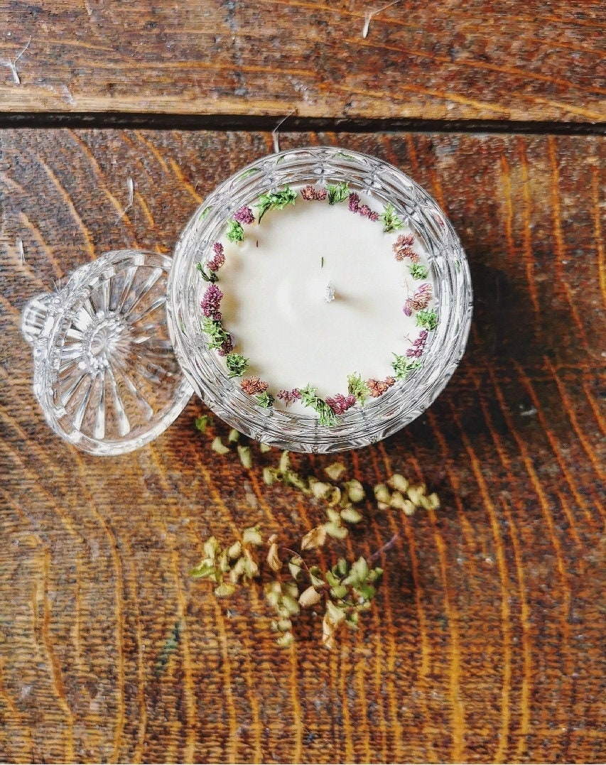 Bougie Vintage Fleurs Séchées