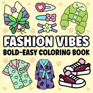 Fashion Vibes: 16 Bold and Easy Designs for Relaxation Featuring Cute Clothing Coloring
